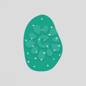 Potato icon. Gray background with green. Vector illustration.
