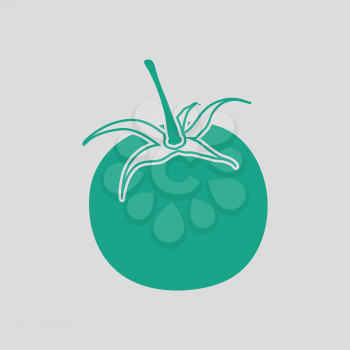 Tomatoes icon. Gray background with green. Vector illustration.