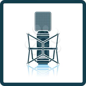 Old microphone icon. Shadow reflection design. Vector illustration.