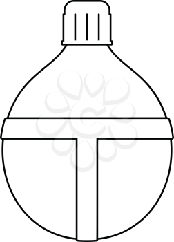 Icon of touristic flask. Thin line design. Vector illustration.