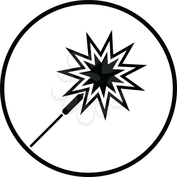 Party sparkler icon. Thin circle design. Vector illustration.