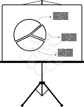 Icon of Presentation stand. Thin line design. Vector illustration.
