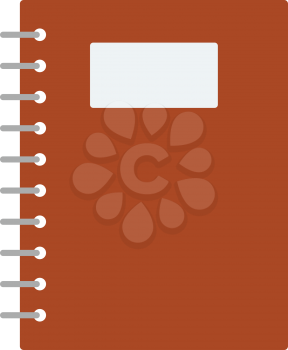 Exercise book with pen icon. Flat color design. Vector illustration.