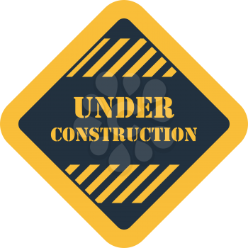Icon of Under construction. Flat color design. Vector illustration.