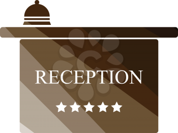 Hotel reception desk icon. Flat color design. Vector illustration.