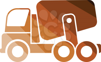 Icon of Concrete mixer truck . Flat color design. Vector illustration.