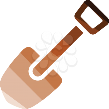 Camping shovel icon. Flat color design. Vector illustration.