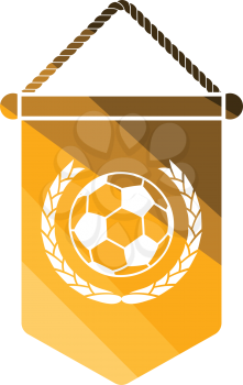 Football pennant icon. Flat color design. Vector illustration.