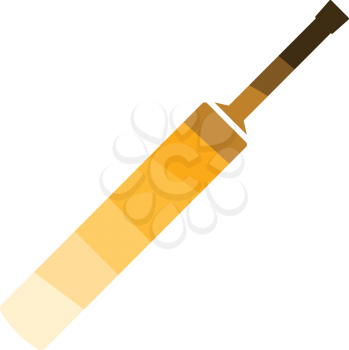 Cricket bat icon. Flat color design. Vector illustration.