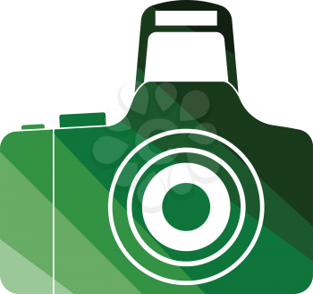 Icon of photo camera. Flat color design. Vector illustration.