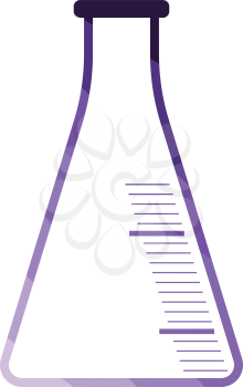 Icon of chemistry cone flask. Flat color design. Vector illustration.