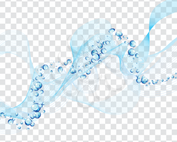 Abstract water vector background with bubbles of air and transparency