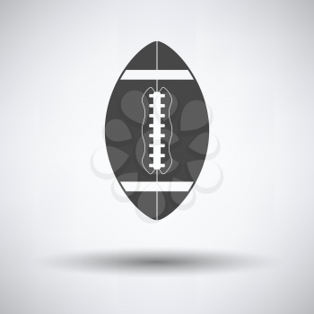 American football icon on gray background, round shadow. Vector illustration.