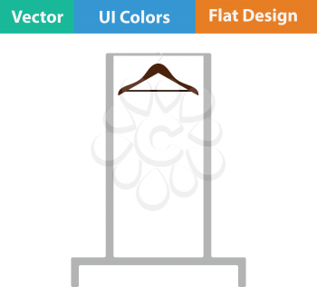 Hanger rail icon. Flat color design. Vector illustration.