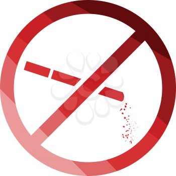 No smoking icon. Flat color design. Vector illustration.