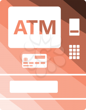 ATM icon. Flat color design. Vector illustration.
