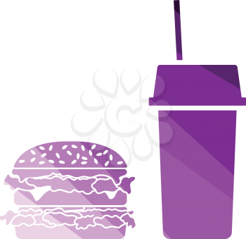 Fast food icon. Flat color design. Vector illustration.