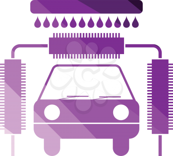 Car wash icon. Flat color design. Vector illustration.