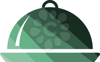 Restaurant  cloche icon. Flat color design. Vector illustration.
