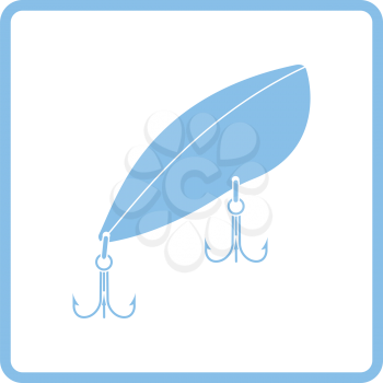 Icon of Fishing spoon. Blue frame design. Vector illustration.