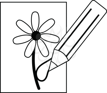 Sketch with pencil icon. Thin line design. Vector illustration.