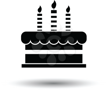 Party cake icon. White background with shadow design. Vector illustration.