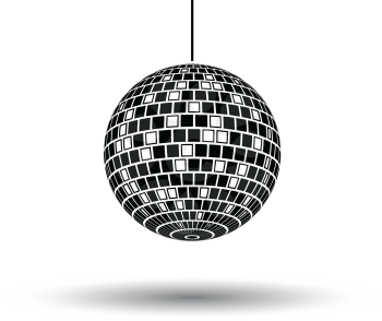 Party disco sphere icon. White background with shadow design. Vector illustration.