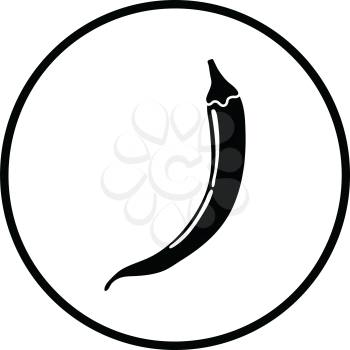 Chili pepper  icon. Thin circle design. Vector illustration.
