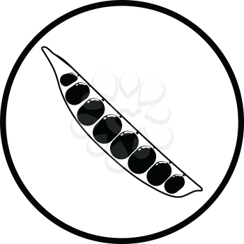 Pea icon. Thin circle design. Vector illustration.