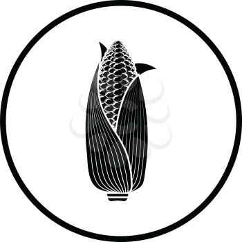 Corn icon. Thin circle design. Vector illustration.
