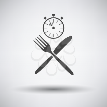 Fast Lunch Icon. Dark Gray on Gray Background With Round Shadow. Vector Illustration.