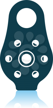 Alpinist Pulley Icon. Shadow Reflection Design. Vector Illustration.