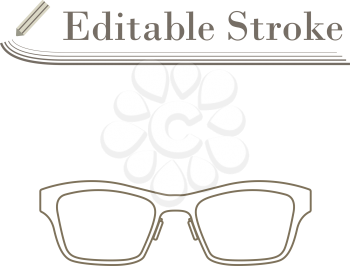 Business Woman Glasses Icon. Editable Stroke Simple Design. Vector Illustration.