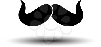 Poirot Mustache Icon. Black on White Background With Shadow. Vector Illustration.