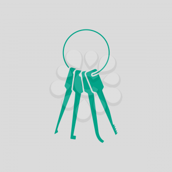 Lockpick Icon. Green on Gray Background. Vector Illustration.