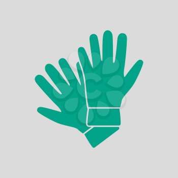 Criminal Gloves Icon. Green on Gray Background. Vector Illustration.
