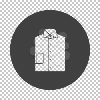 Folded Shirt Icon. Subtract Stencil Design on Tranparency Grid. Vector Illustration.