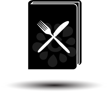 Menu Book Icon. Black on White Background With Shadow. Vector Illustration.