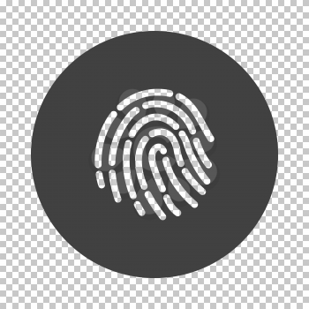 Fingerprint Icon. Subtract Stencil Design on Tranparency Grid. Vector Illustration.