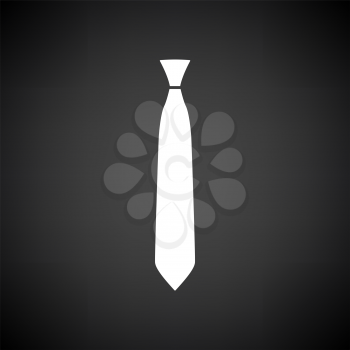 Business Tie Icon. White on Black Background. Vector Illustration.