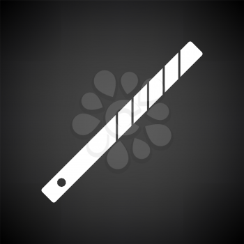 Business Tie Clip Icon. White on Black Background. Vector Illustration.