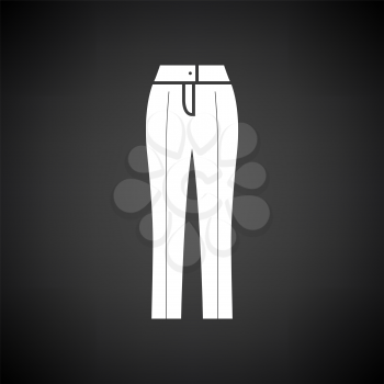 Business Woman Trousers Icon. White on Black Background. Vector Illustration.