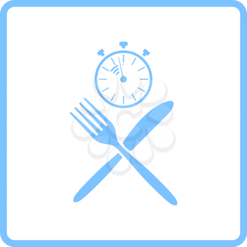 Fast Lunch Icon. Blue Frame Design. Vector Illustration.