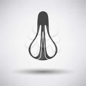 Bike Seat Icon Top View. Dark Gray on Gray Background With Round Shadow. Vector Illustration.