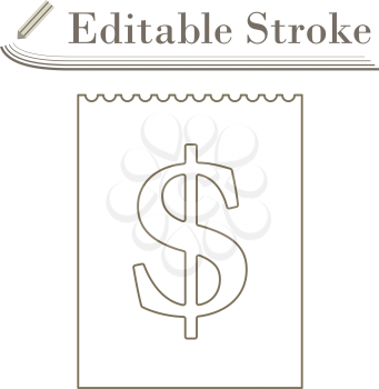 Dollar Calendar Icon. Editable Stroke Simple Design. Vector Illustration.