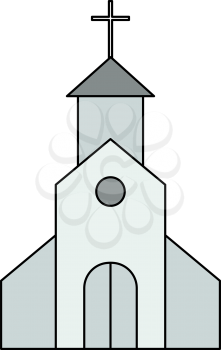 Church Icon. Editable Outline With Color Fill Design. Vector Illustration.