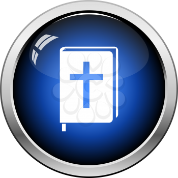 Holly Bible Icon. Glossy Button Design. Vector Illustration.