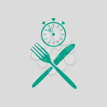 Fast Lunch Icon. Green on Gray Background. Vector Illustration.
