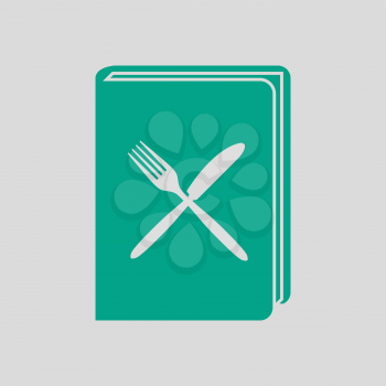 Menu Book Icon. Green on Gray Background. Vector Illustration.