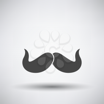Poirot Mustache Icon. Dark Gray on Gray Background With Round Shadow. Vector Illustration.